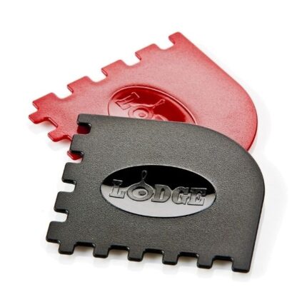 Lodge SCRAPERGPK Durable Grill Pan Scrapers, Red and Black, 2-Pack